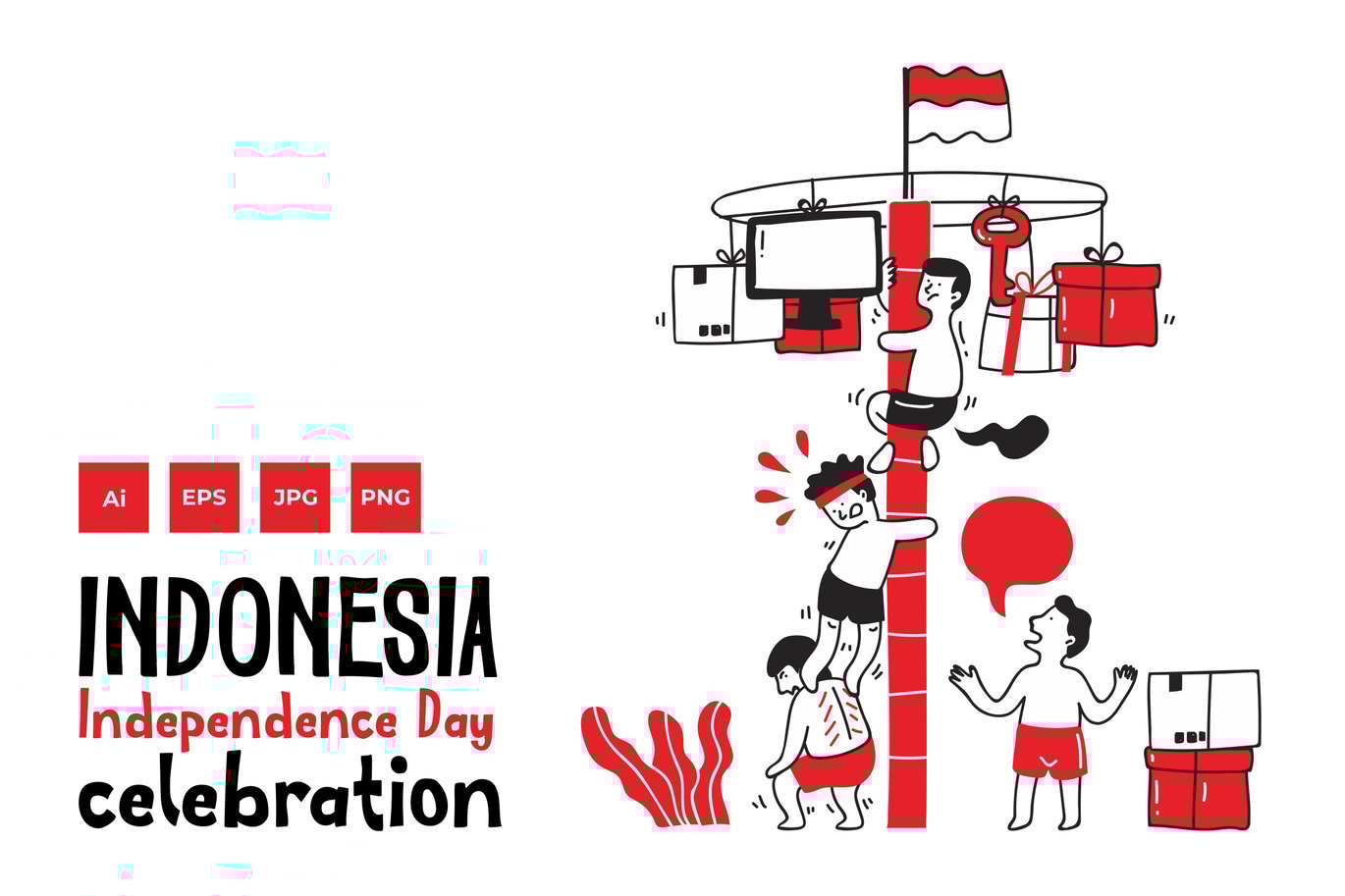 Indonesia Independence Day doodle