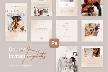 Course Invitation Instagram Templates for Fashion