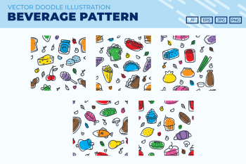 Food and Beverage doodle pattern