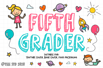 Fifth Grader - All Caps Doodle Font